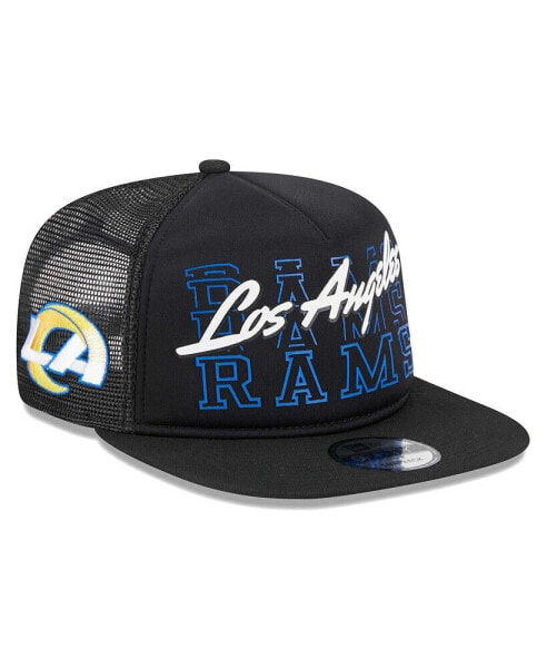 Men's Black Los Angeles Rams Instant Replay 9FIFTY Snapback Hat
