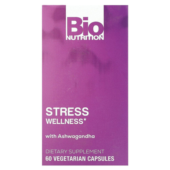 Bio Nutrition, Stress Wellness с ашвагандой, 60 вегетарианских капсул