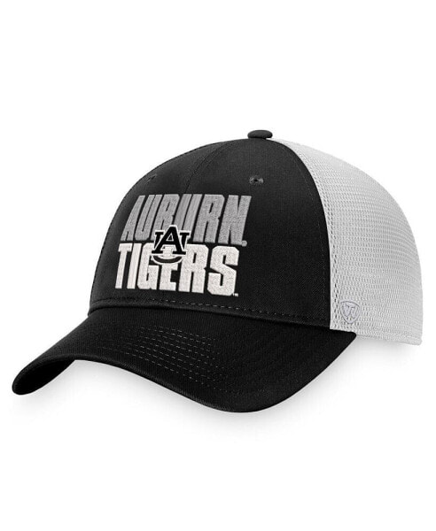 Men's Black, White Auburn Tigers Stockpile Trucker Snapback Hat