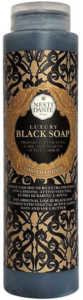 Luxuriöse schwarze Flüssigseife mit Aktivkohle, Hafer und Sheabutter - Nesti Dante Luxury Black Soap 300 ml