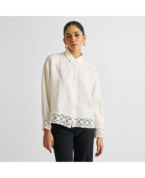 Button-down with Lace Shirt