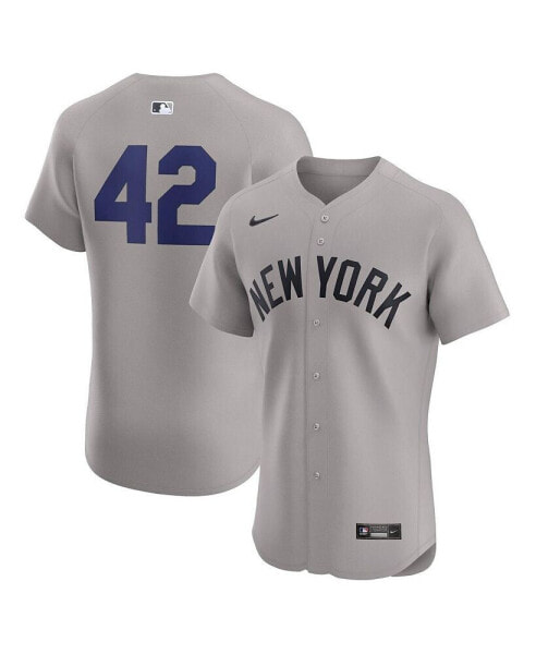 Men's Gray New York Yankees Road 2024 Jackie Robinson Day Elite Jersey