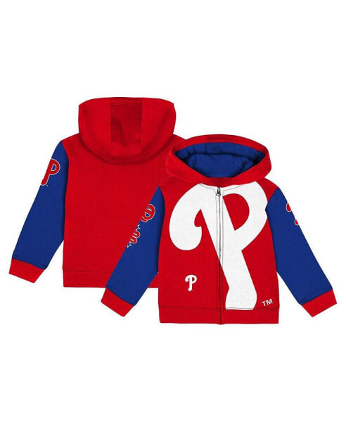 Baby Boys and Girls Red Philadelphia Phillies Post Card Full-Zip Hoodie Jacket