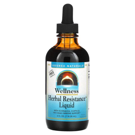 Wellness, Herbal Resistance Liquid with Echinacea, Coptis & Yin Chiao, Alcohol Free, 4 fl oz (118.28 ml)