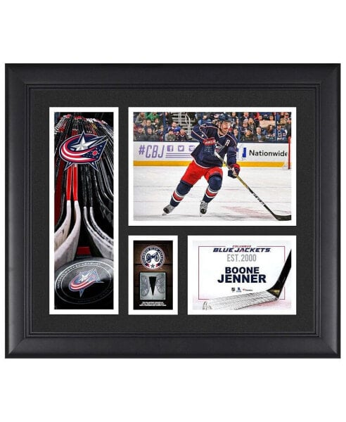Boone Jenner Columbus Blue Jackets Framed 15" x 17" Player Collage with a Piece of Game-Used Puck