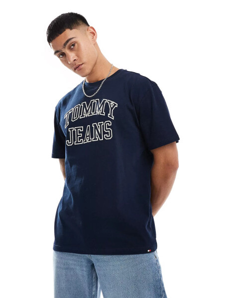 Tommy Jeans vintage outline t-shirt in navy