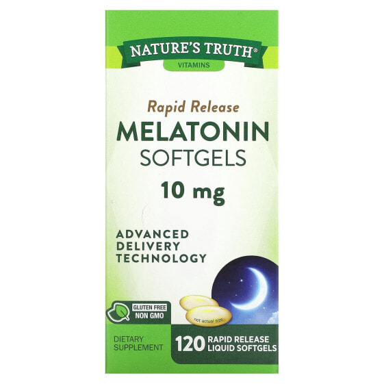 Melatonin, Rapid Release, 10 mg, 120 Rapid Release Liquid Softgels