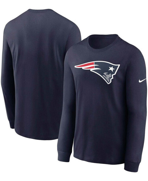Men's Navy New England Patriots Primary Logo Long Sleeve T-shirt