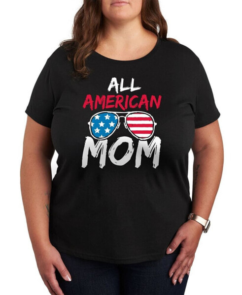 Trendy Plus Size All American Mom USA Graphic T-Shirt