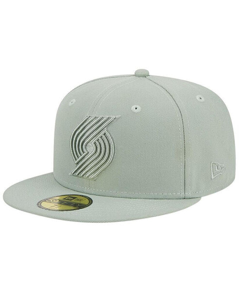 Men's Light Green Portland Trail Blazers Sage Color Pack 59FIFTY Fitted Hat