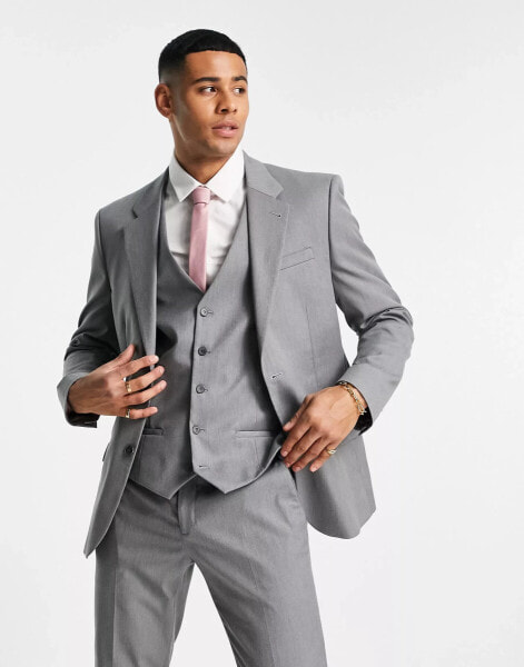 River Island skinny suit jacket in grey