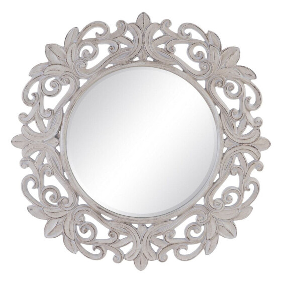 Настенное зеркало 122,7 x 4,8 x 122,7 cm Стеклянный Белый Полиуретан