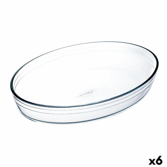 Oven Dish Ô Cuisine Ocuisine Vidrio Transparent Glass Oval 35 x 25 x 7 cm (6 Units)