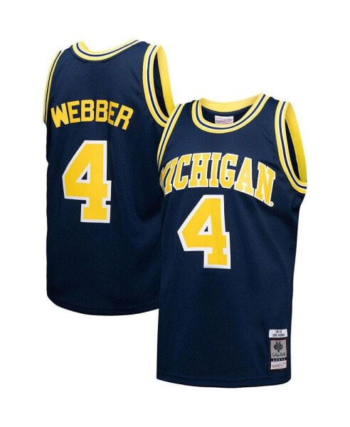 Футболка Mitchell & Ness мужская Chris Webber синяя Michigan Wolverines Player Swingman Jersey