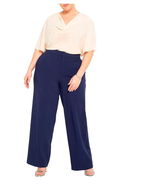 Plus Size Straight Leg Doublecloth Pant