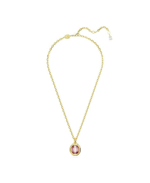 Octagon Cut, Pink, Gold-Tone Imber Pendant Necklace