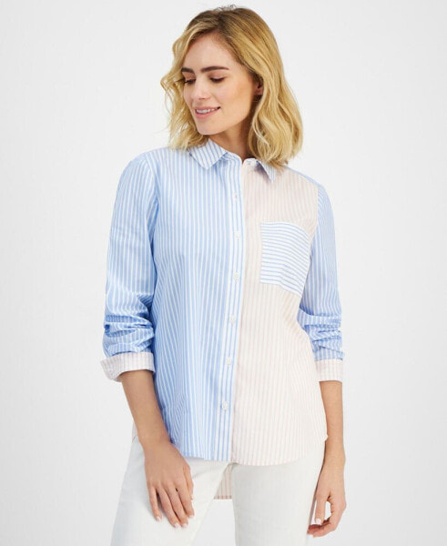 Блузка полосатая Style & Co Petite Perfect, созданная для Macy's