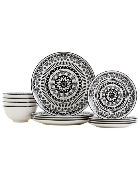 Сервиз посуды для обеда Tabletops Unlimited в черном цвете 12 предметов, набор на 4 персоны
