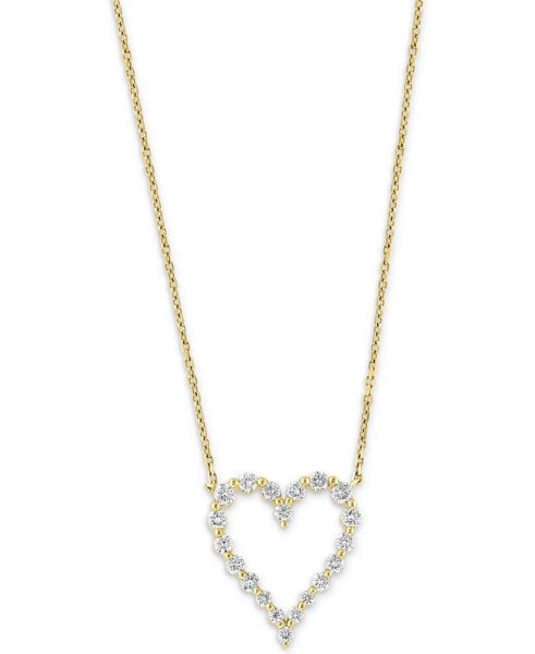 EFFY® Diamond Open Heart 18" Pendant Necklace (7/8 ct. t.w.) in 14k Gold