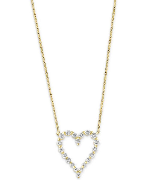 EFFY Collection eFFY® Diamond Open Heart 18" Pendant Necklace (7/8 ct. t.w.) in 14k Gold