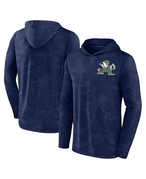 Men's Navy Notre Dame Fighting Irish Camo Hoodie Long Sleeve T-shirt