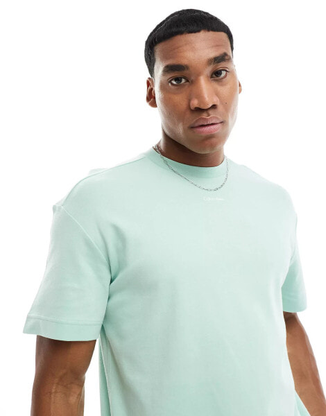 Calvin Klein central logo t-shirt in mint green