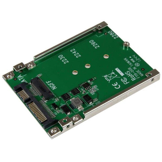 StarTech.com M.2 SATA SSD to 2.5in SATA Adapter - M.2 NGFF to SATA Converter - 7mm - Open-Frame Bracket - M2 Hard Drive Adapter - SATA - M.2 - Green - CE - FCC - 6 Gbit/s - -40 - 85 °C
