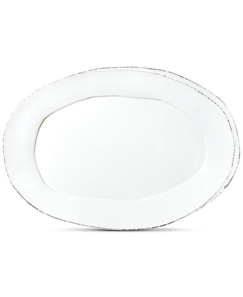 Lastra Collection White Small Oval Platter