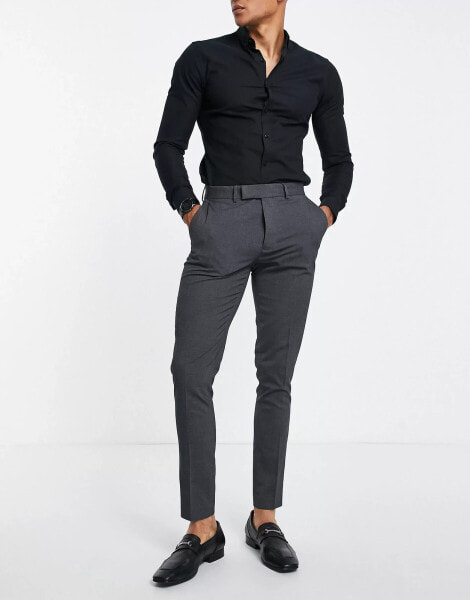 ASOS DESIGN skinny smart trousers in charcoal