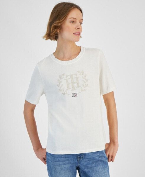 Women's Cotton Logo-Crest Crewneck Tee