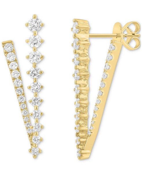 EFFY® Diamond V-Shape Drop Earrings (1-1/6 ct. t.w.) in 14k Gold