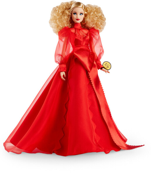 Кукла Barbie коллекционная к 75-летию MATTEL в красном платье, GMM98