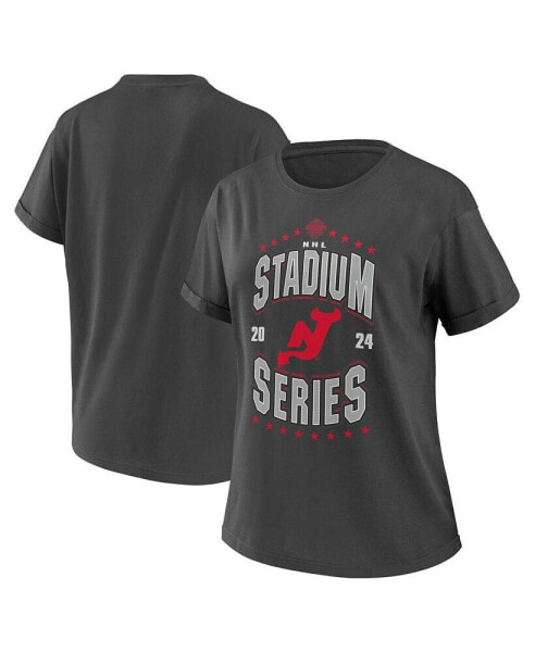 Women's Charcoal New Jersey Devils 2024 NHL Stadium Series Boyfriend T-shirt