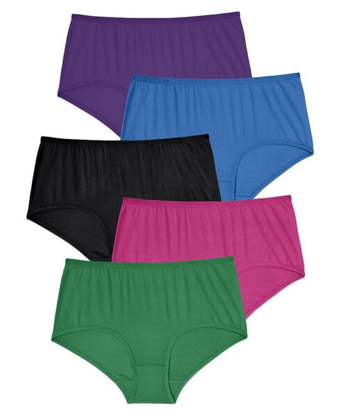 Plus Size Stretch Cotton Brief 5-Pack