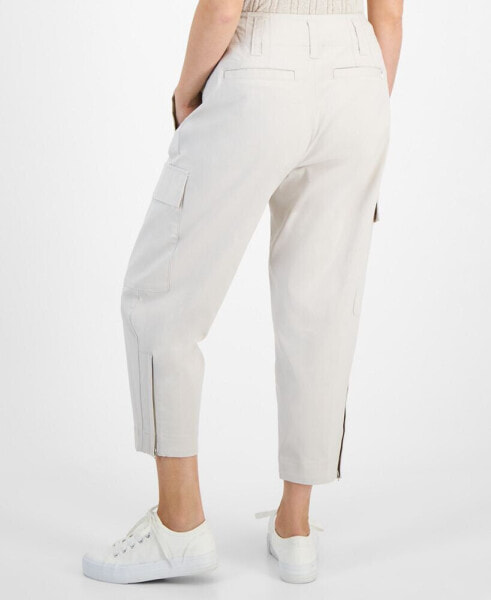 Petite High-Rise Cropped Cargo Pants