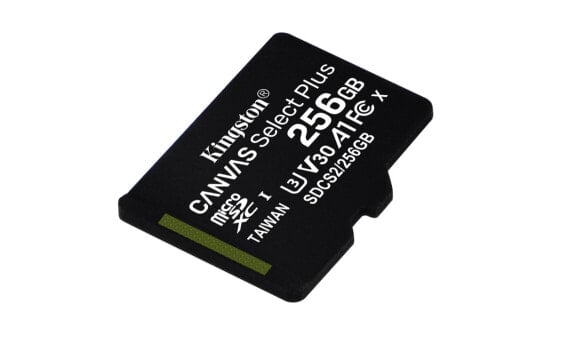 Kingston Canvas Select Plus - 256 GB - MicroSDXC - Class 10 - UHS-I - 100 MB/s - 85 MB/s
