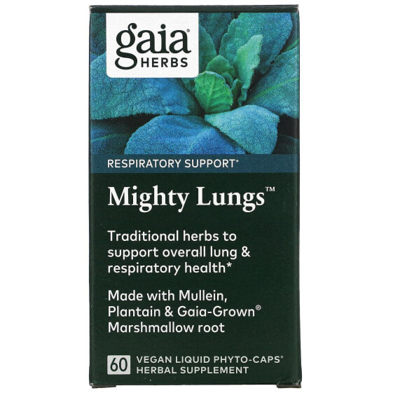 Травяные капсулы Gaia Herbs Mighty Lungs, 60 штук