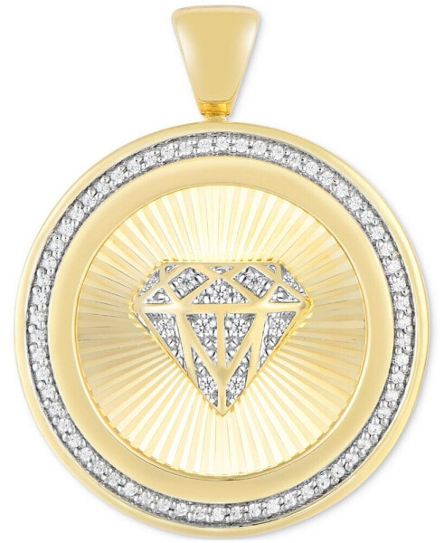 Men's Diamond Symbol Disc Pendant (1/4 ct. t.w.) in 10k Gold