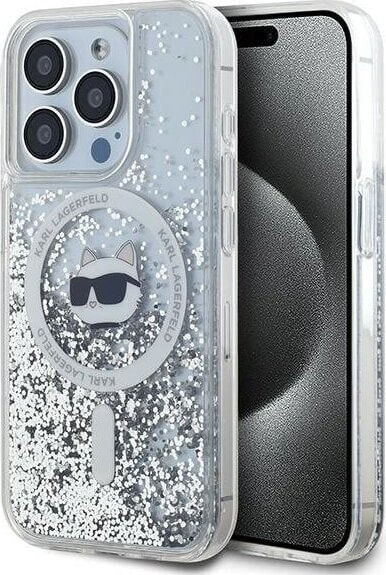 Karl Lagerfeld Karl Lagerfeld KLHMP14XLGCHSGH iPhone 14 Pro Max 6.7" hardcase transparent Liquid Glitter Choupette Head Magsafe