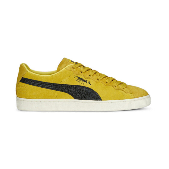 Puma Suede Staple 39156701 Mens Yellow Suede Lifestyle Sneakers Shoes