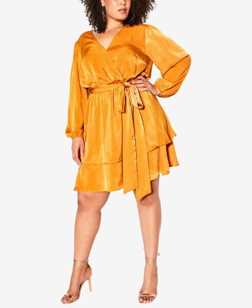 Plus Size Twisted Ruffle Mini Dress