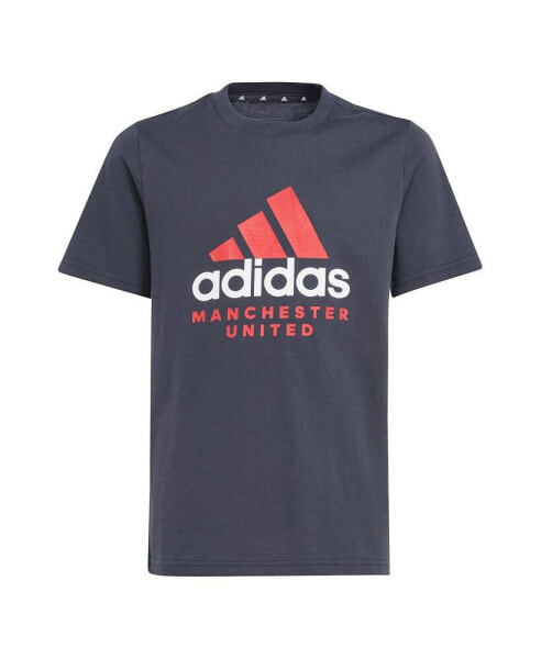 Big Boys and Girls Gray Manchester United DNA T-Shirt
