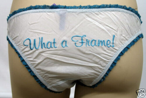 TRA.LA.LA NOVELTY PANTY WHAT A FRAME! BLUE/TEAL XS RETAIL $18.00