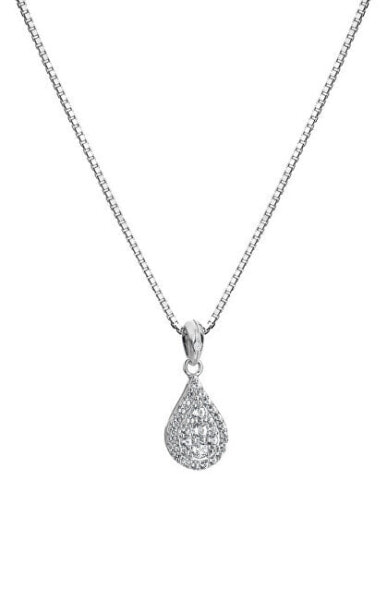 Elegant Silver Glimmer Topaz and Diamond Necklace DP913 (Chain, Pendant)