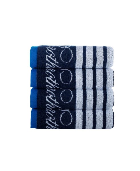 Nautical Blanket Stripe 4 Piece Turkish Cotton Hand Towel Set