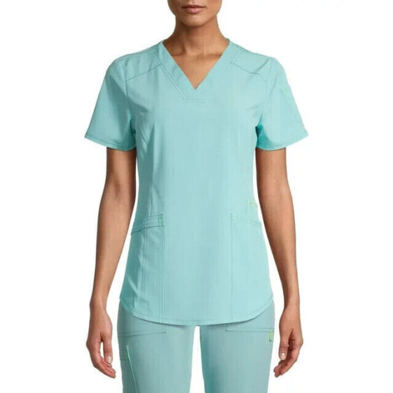 Scrubstar Women's Seasonal Solid Active V-Neck Scrub Top Tranquil Sage XS