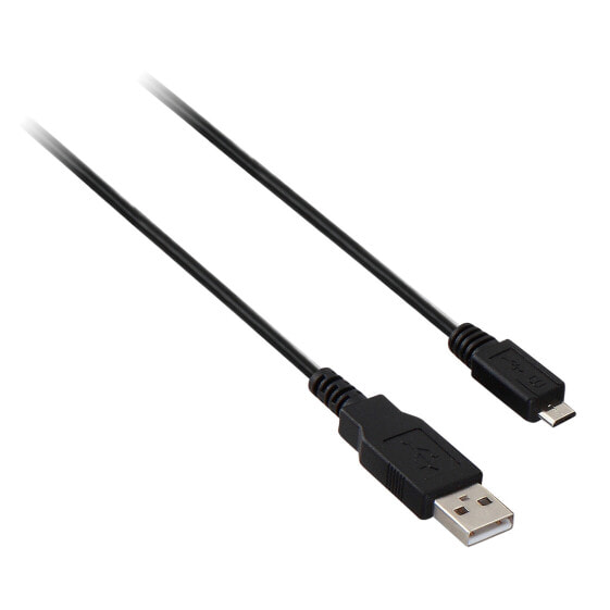 V7 Black USB Cable USB 2.0 A Male to Micro USB Male 1m 3.3ft - 1 m - USB A - Micro-USB B - USB 2.0 - Male/Male - Black