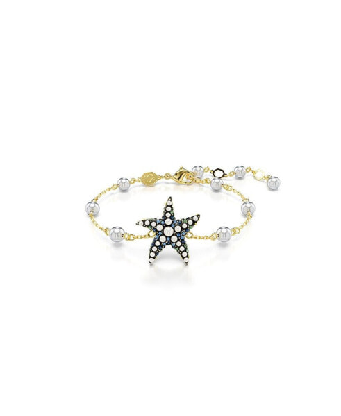 Crystal Swarovski Imitation Pearls, Starfish, Multicolored, Gold-Tone Idyllia Bracelet
