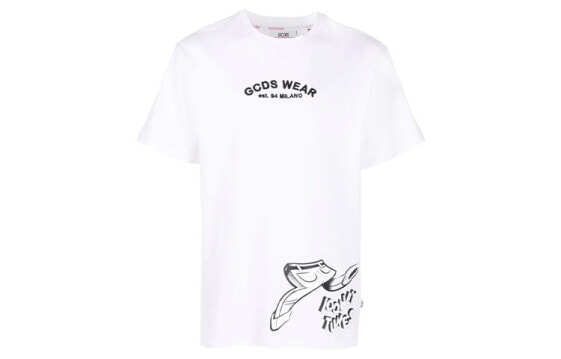 GCDS FW21 Looney Tunes Logo印花圆领短袖T恤 男款 白色 / Футболка GCDS FW21 Looney Tunes LogoT WB22M020051-01G