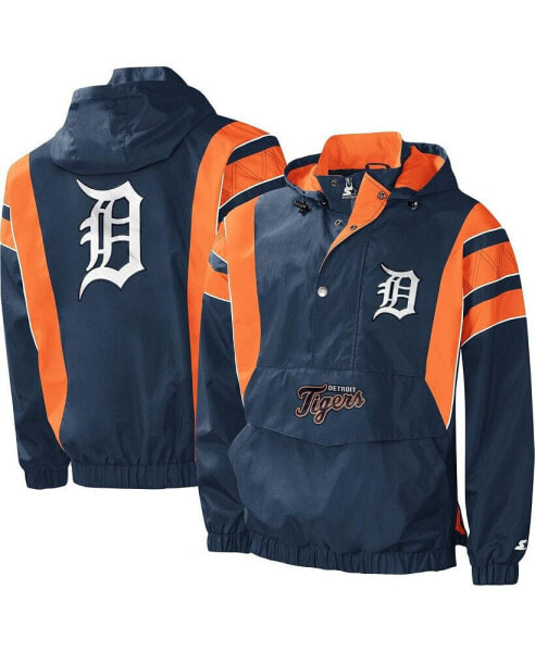Men's Navy Detroit Tigers Impact Hoodie Half-Zip Jacket